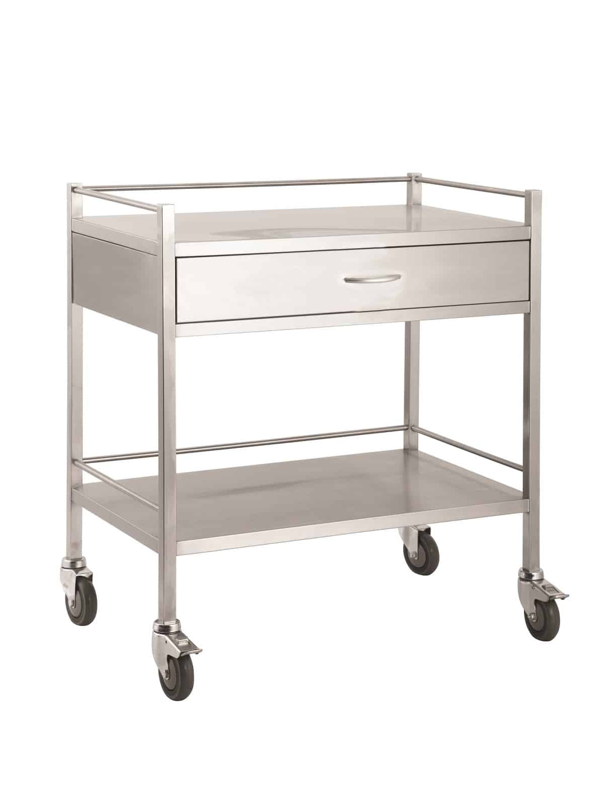 Stainless Steel Trolley - Double - 1 Drawer (full width) 800 x 500 x 900