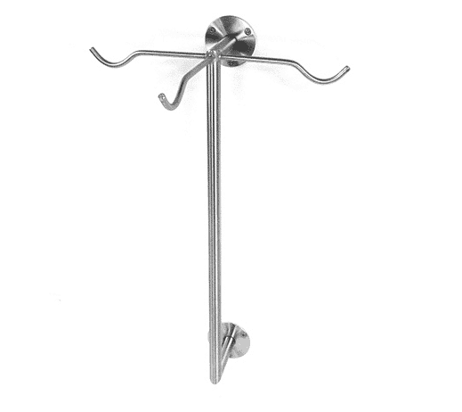 Stainless Steel Wall Mounted IV Pole with hangers