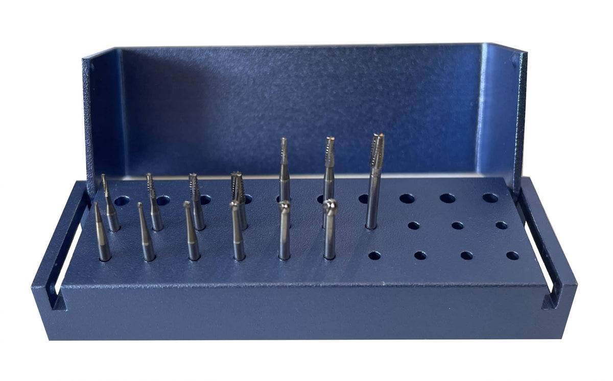 Dental Bur Kit - Complete with Holder 10x FG burs 3 x FG Surgical Burs