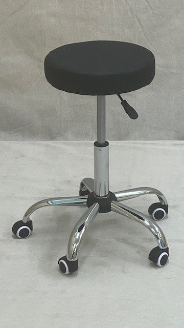 Round Stool Gas lift height adjustable - Black