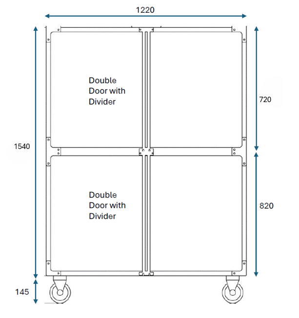 Cage Bank 1120-2 S/Steel Mobile & Dividers