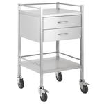 Stainless Steel Trolley - Single 2 Drawer - 500 x 500 x 900