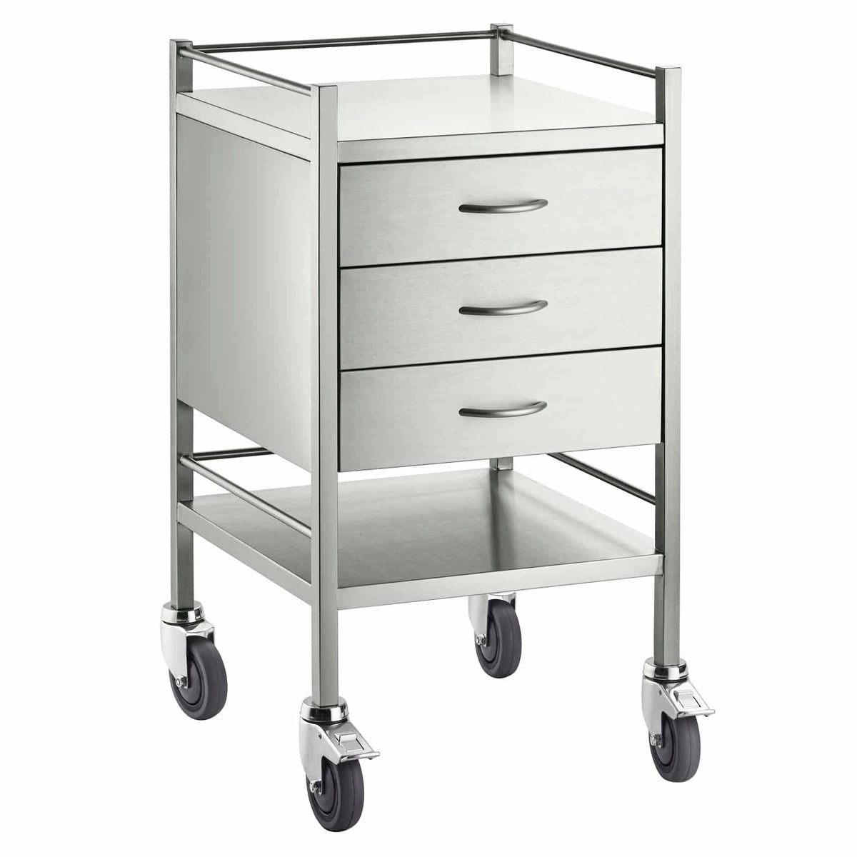 Stainless Steel Trolley - Single - 3 Drawer 500 x 500 x 900