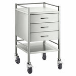 Stainless Steel Trolley - Single - 3 Drawer 500 x 500 x 900