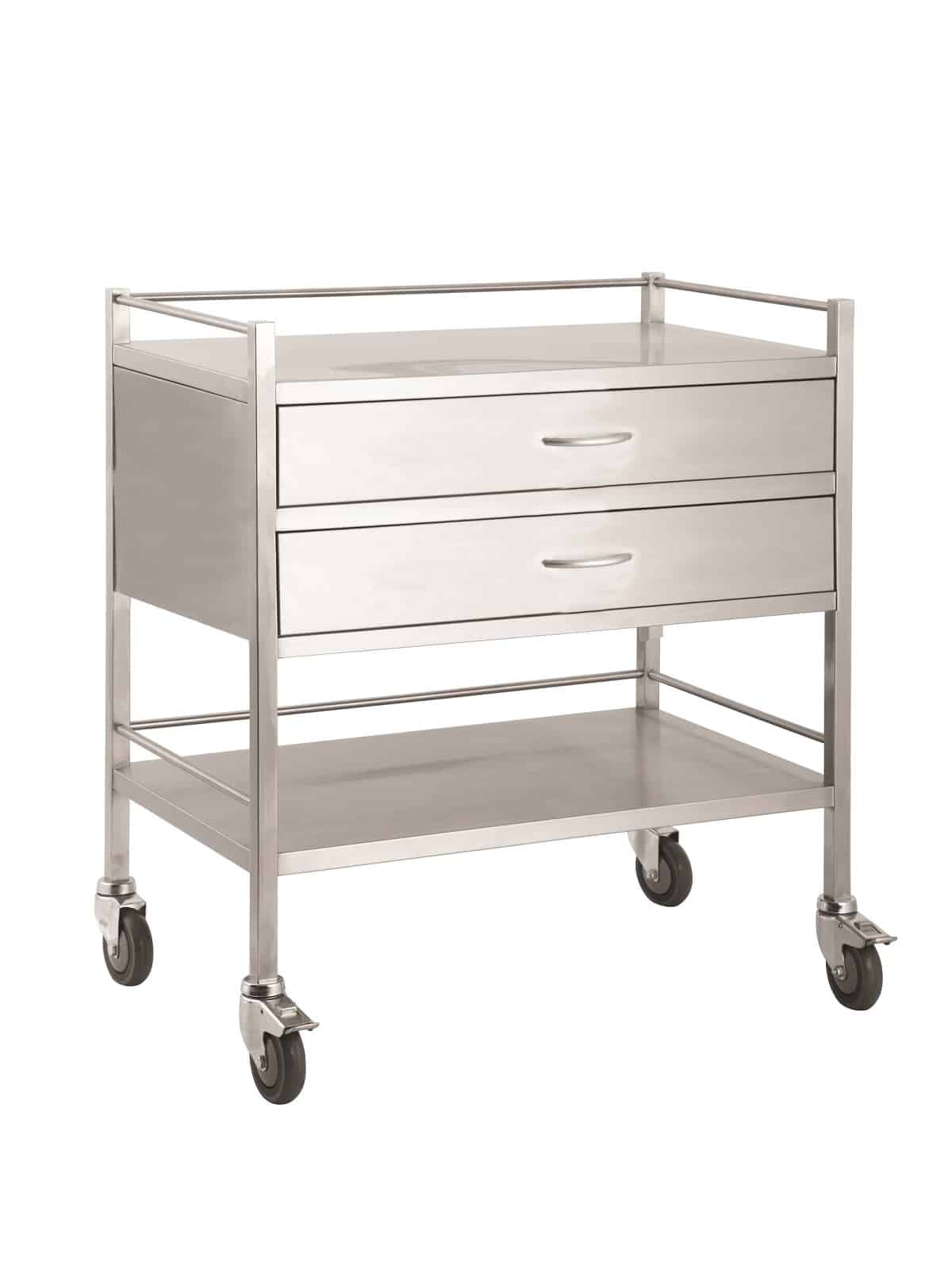 Stainless Steel Trolley - Double - 2 Drawer (full width) 800 x 500 x 900