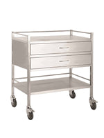 Stainless Steel Trolley - Double - 2 Drawer (full width) 800 x 500 x 900