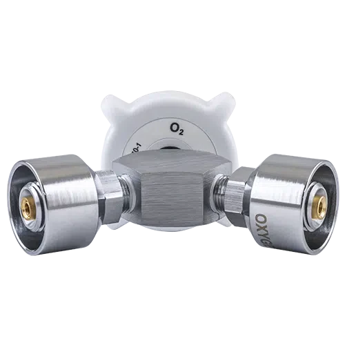 Oxygen supply dual outlet with 1/8 NPT fitting