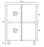 Cage Bank 1120-2 S/Steel Mobile & Dividers